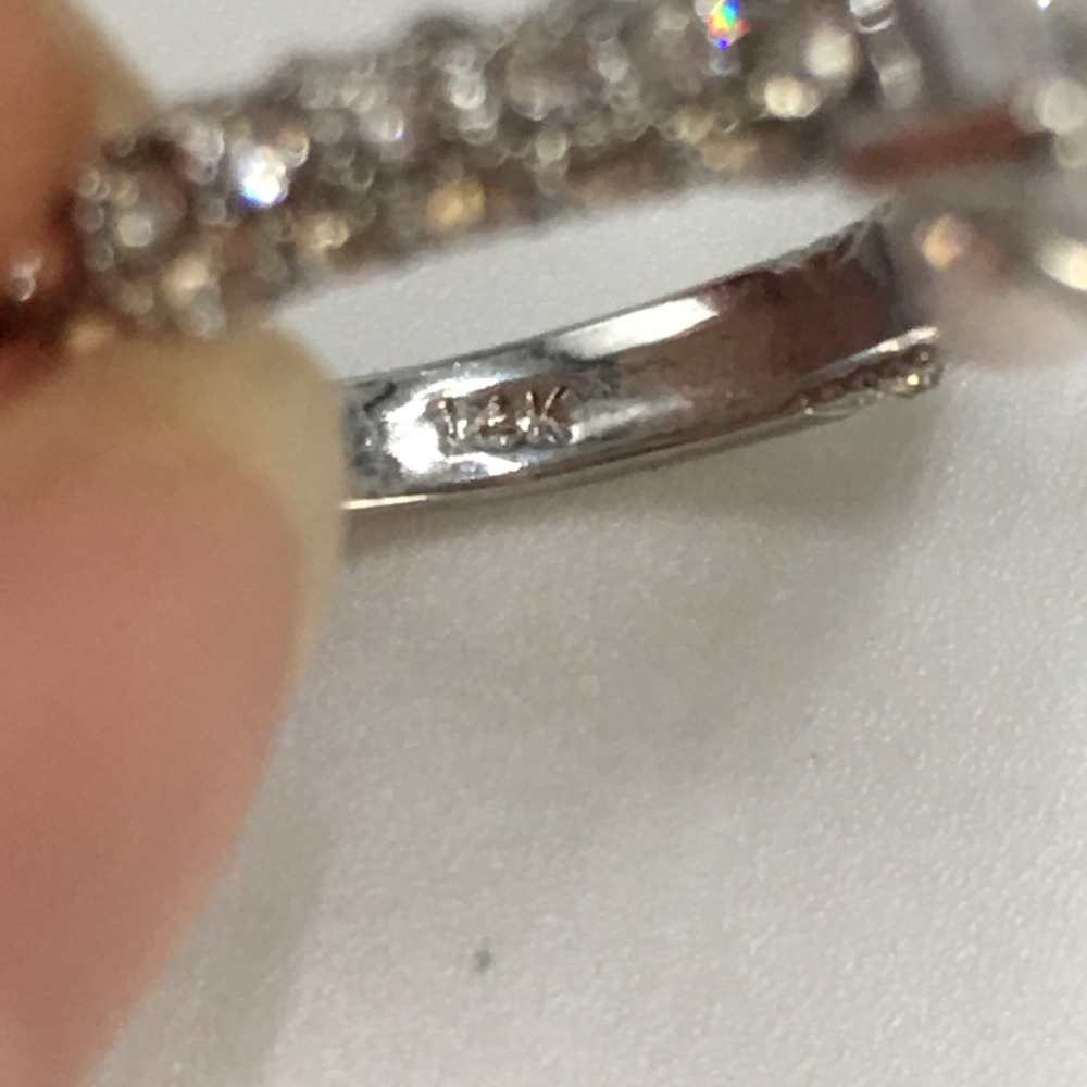 14k white gold plated engagement ring wedding - Picture 7 of 7